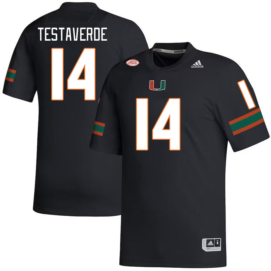 #14 Vinny Testaverde Miami Hurricanes Jerseys Football Stitched-Black
